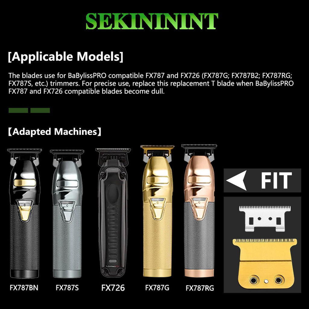 SEKINININT FX707 Premium Replacement Trimmer Blade for BaByliss PRO FX787 & FX726 Outlining Hair Trimmers and LoPROFX Trimmer. Also Compatible with BaBylissPRO Barberology Trimmer Blade FX707. (Gold)