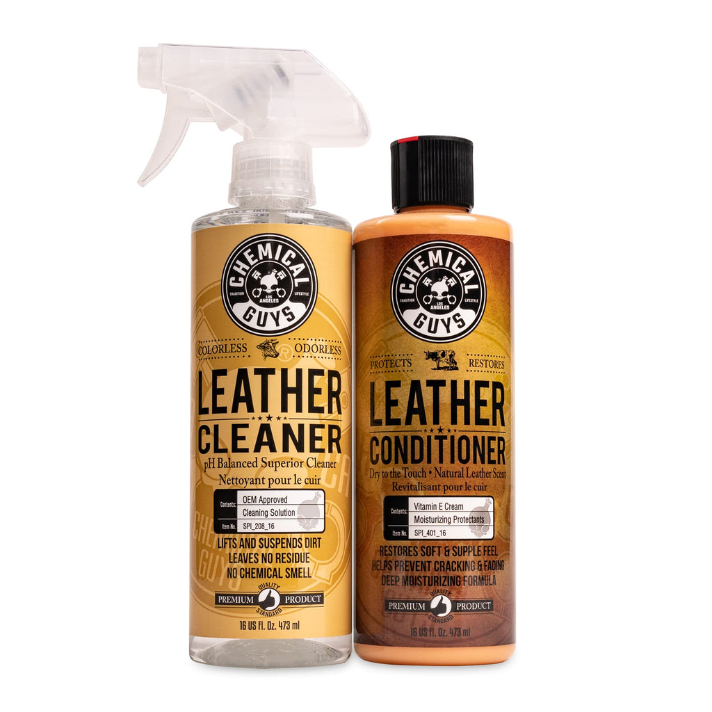 Chemical Guys, Leather Cleaner & Conditioner Kit for Cars & Home, 2 x 16 oz