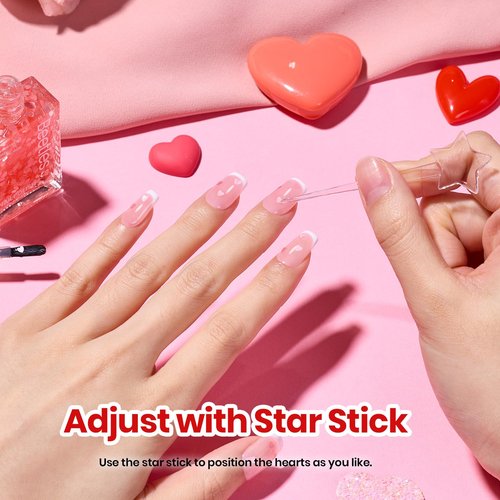 Beetles Valentines Nails Polish - Pink Heart Sweetheart Glow Glitter Nail Polish 15ml/0.51Fl Oz - Long-Lasting Quick Dry Nail Polish DIY Nails Art Spring Valentines Nails Gifts for Her