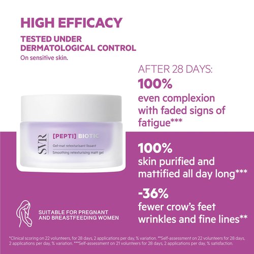 SVR PEPTI Biotic. Face & Neck Moisturizer With Vitamin C, Hyaluronic Acid & Peptides. Stimulates Collagen Production, Reduces the Appearance Of Fine Lines And Wrinkles, 1.7 fl.oz