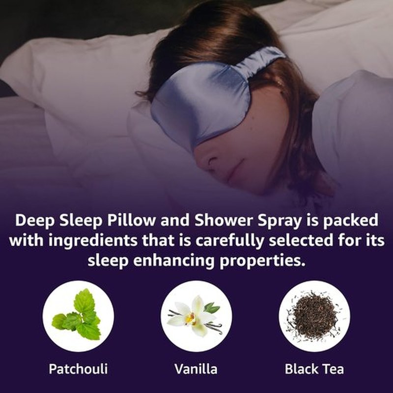 Skiennix Deep Sleep Pillow Spray - Natural Aromatherapy Mist for Relaxation & Stress Relief | Patchouli, Black Tea & Vanilla
