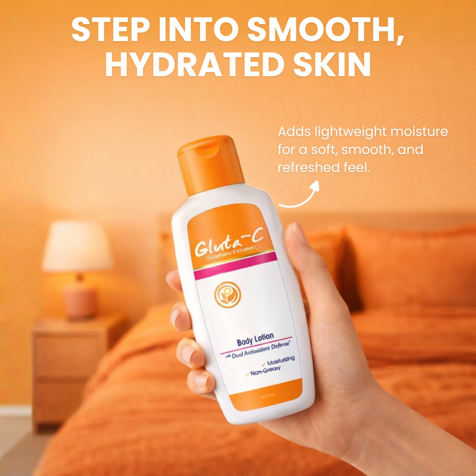 Glutathione & Vitamin C Hydrating Body Lotion with Antioxidants for Skin Rejuvenation & Moisture Lock 300ml