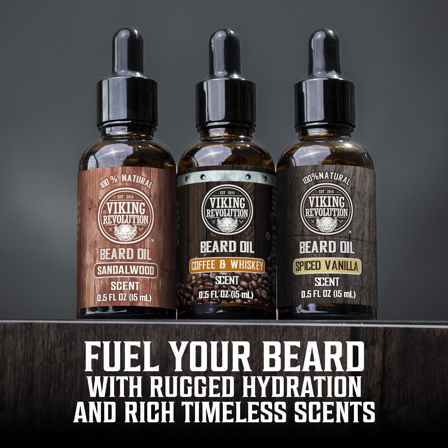 Viking Revolution 3 Pack Ultimate Beard Care Collection - Each Pack Includes 3 Beard Oils (3 X 0.5 FL OZ), 3 Balms (3 X 0.5 OZ), Brush, Wooden Comb & Filling Pen. Soften, Condition & Style