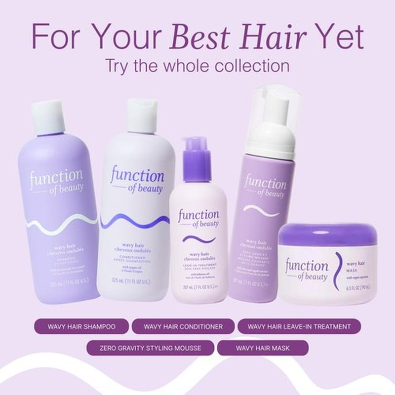 Function of Beauty Hair Mask for Wavy Hair - Sulfate-Free Deep Conditioning Hair Mask for Natural Wavy Texture & Restores Shine - Lightweight, Anti-Frizz & Prevents Breakage with Vegan Squalane