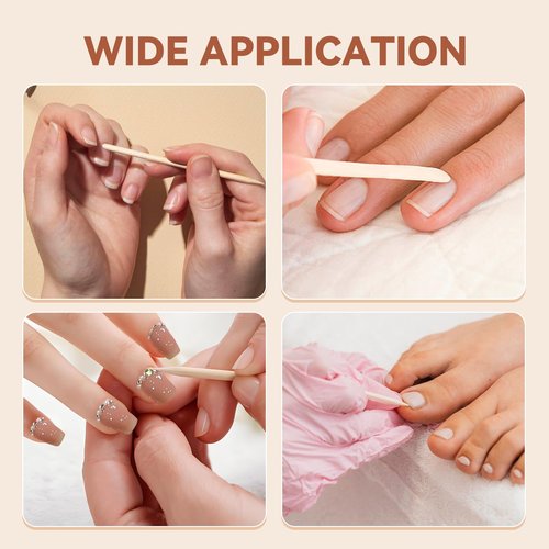 900 Pcs Orange Wood Sticks for Nails, 4.5 Inch Orangewood Nail Swatch Sticks, Wooden Cuticle Pusher Sticks Tools for Manicure & Pedicure, Double Sided, Skin-Safe (900pcs)