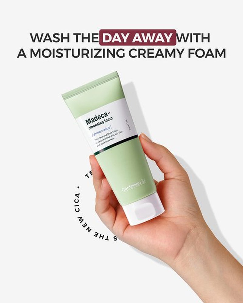 CENTELLIAN 24 Cleansing Foam with Centella Asiatica, TECA, Amino Acid - Korean Skin Care Hypoallergenic Face Wash - Gentle, Exfoliating Daily Cleanser (5.64 oz) by Dongkook Pharmaceutical