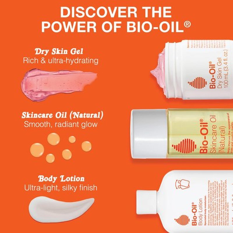 Bio-Oil Natural Skincare Oil Serum, Face and Body Moisturizer with Chamomile, Rosehip, and Lavender Oil, for Scars, Stretch Marks, Sensitive Skin, All Skin Types, 0.85 Oz, Pack of 3