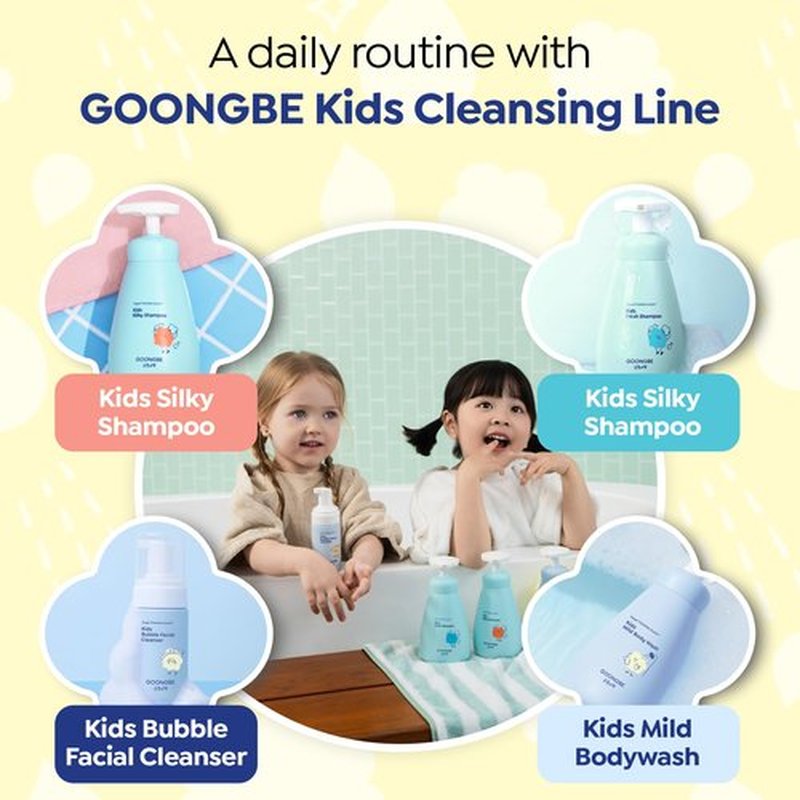 GOONGBE Kids Body Wash – Tear-Free Tested Gentle Pump Foam for Sensitive Skin – Low pH Hydrating Cleanser with Ceramide, Panthenol & Amino Acids – Allergen-Free Scent – Korean K-Beauty, 10.1 fl oz
