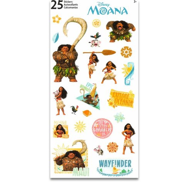 Moana Nail Art Stickers Set for Girls - Bundle with Moana Stick On Nails Plus Tattoos, More for Moana Party Supplies | Moana 2 Press On Nails for Kids