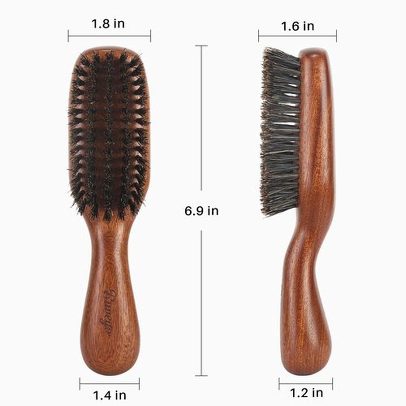 RAVEGO Hair Brush for Men- Slick Back Hair Brush - Boar Bristles Brush for Fine Thin Medium Hair, Nature Boar Hairbrush for Beard Styling