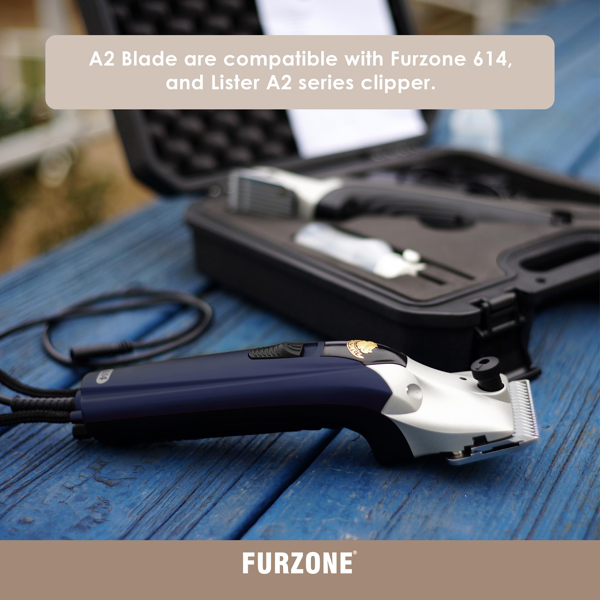 FURZONE A2 Large Animal Clipper Blade (Medium) - 2 Blades in 1 Set (35&17 Teeth), Horse Grooming Clipper Replacement Blade, Professional Grooming, 3/32-Inch/2.5mm Cut Length