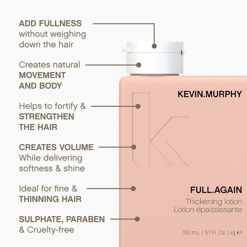 KEVIN.MURPHY FULL.AGAIN - Hair Thickening Lotion - For Hair Repair - For Fine & Thinning Hair - Volumiser - Sulphate & Paraben Free Care - 150 mL / 5.1 fl oz (Pack of 2)