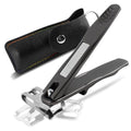 GOZOLA 360° Rotating Toenail Clippers for Seniors Thick Toenails, Large Nail Clipper with Long Handle, Stainless Steel Heavy Duty Finger Nail Clippers for Women/Men/Adult, Built-in Nail File (Black)