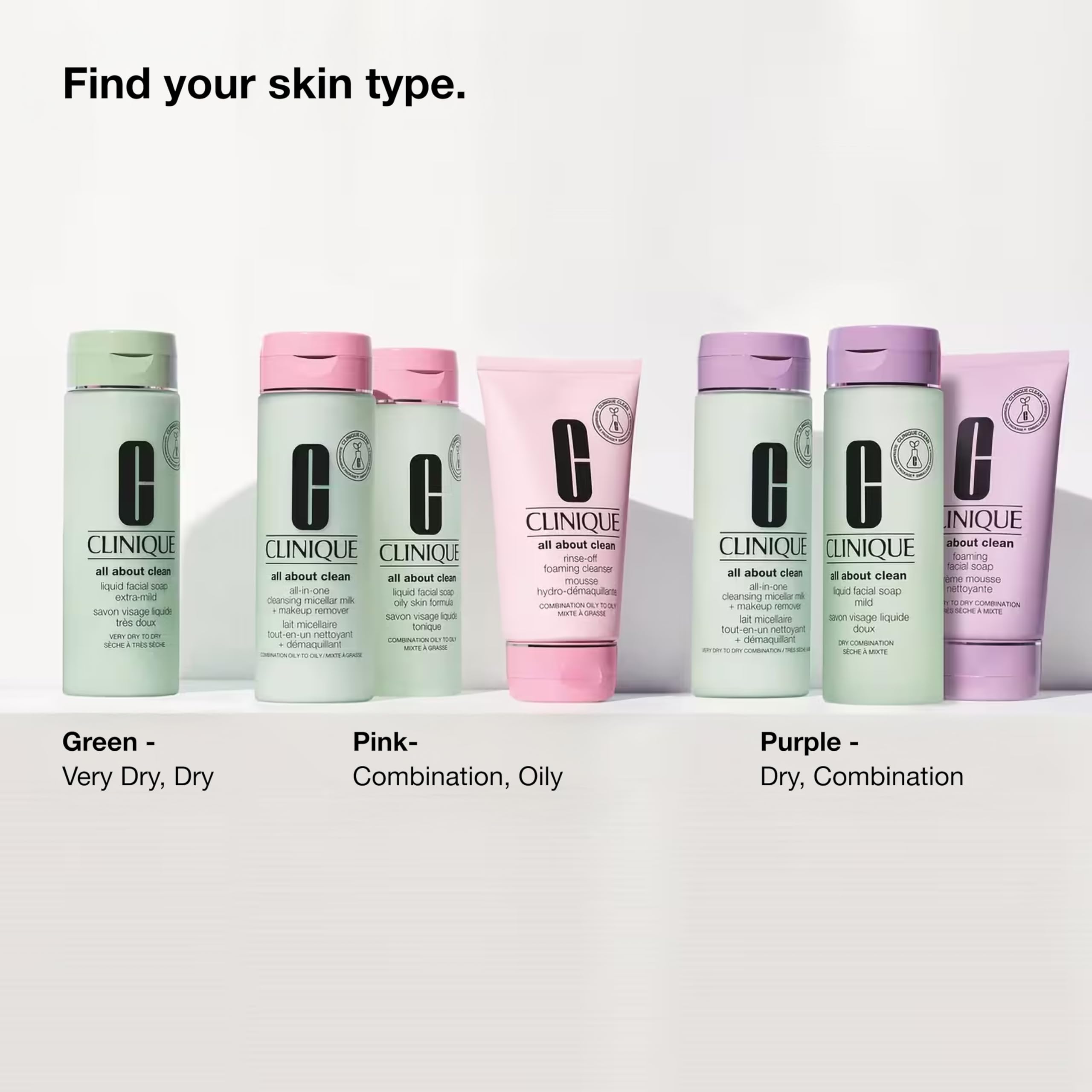 Clinique All About Clean Liquid Facial Soap | Gentle Face Cleanser For Oily Skin | Type 3 & 4 Face Wash | Step 1 in 3-Step Skin Care Routine, 13.5 Fl Oz
