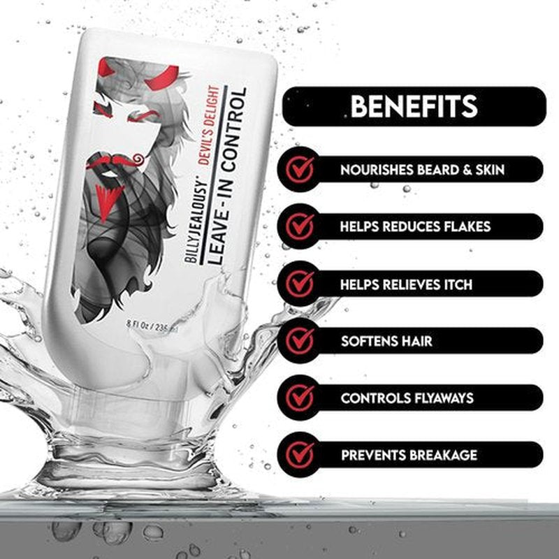 Billy Jealousy Beard Control Leave-In Conditioner - Softens Hair & Skin | Aloe & Jojoba Oil