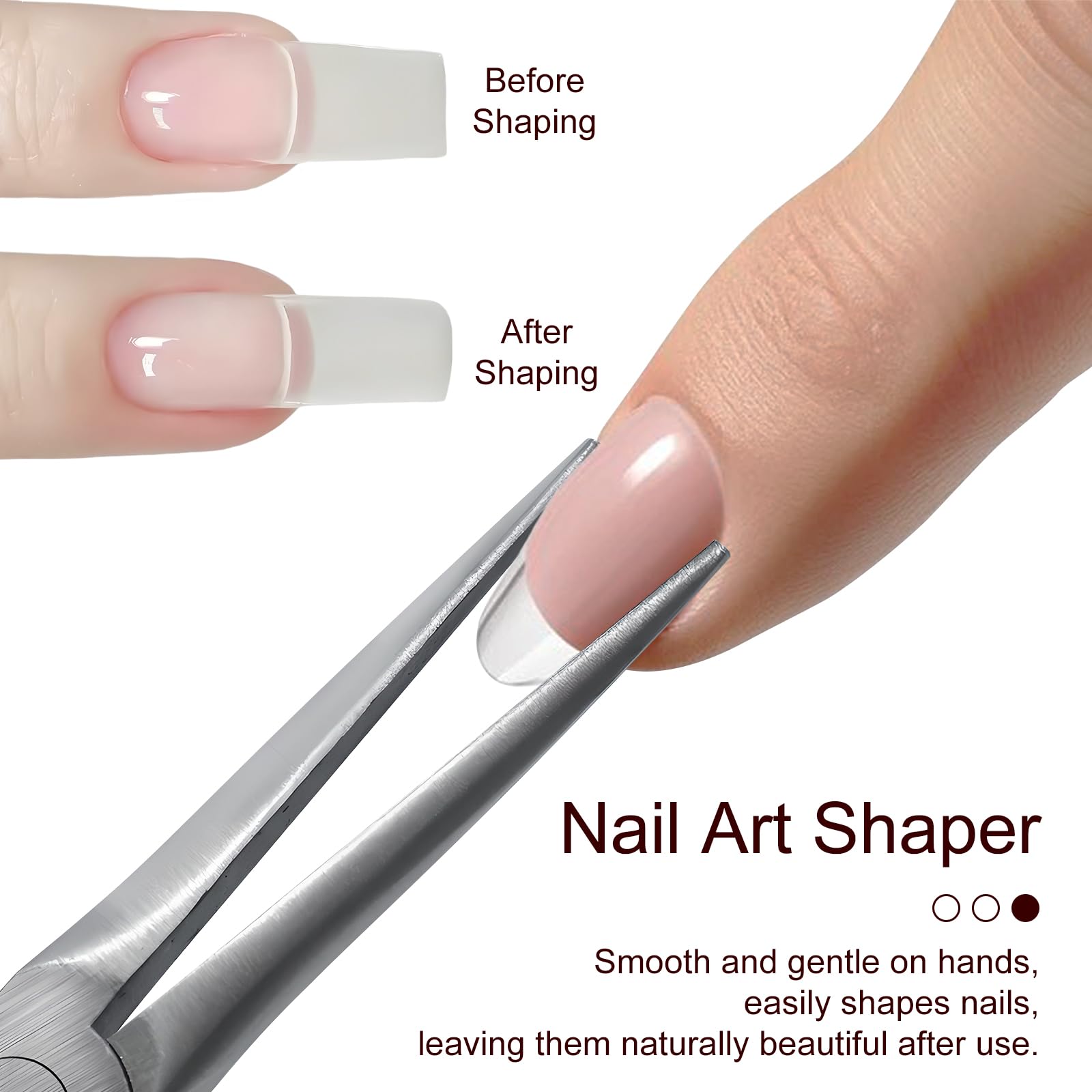 Acrylic UV Gel Tips Sculpting Tweezers Clip Nail Pincher Tool Kit, Stainless Steel Nail Shaping Nippers C Curve Nail Art Tools for Manicure and Pedicure