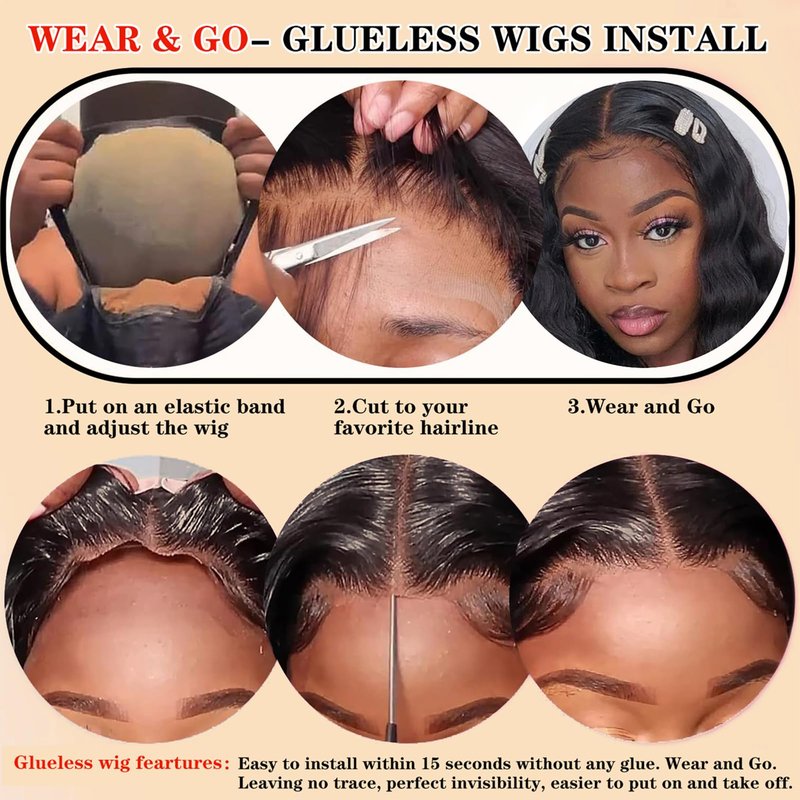 Wear and Go Glueless Wigs Human Hair Pre Plucked Pre Cut Loose Deep Wave 5x5 HD Closure Wigs Human Hair 200% Dentisy 12A Glueless Wig Human Hair Bleached Knots Loose Wave Wig (22 Inch)