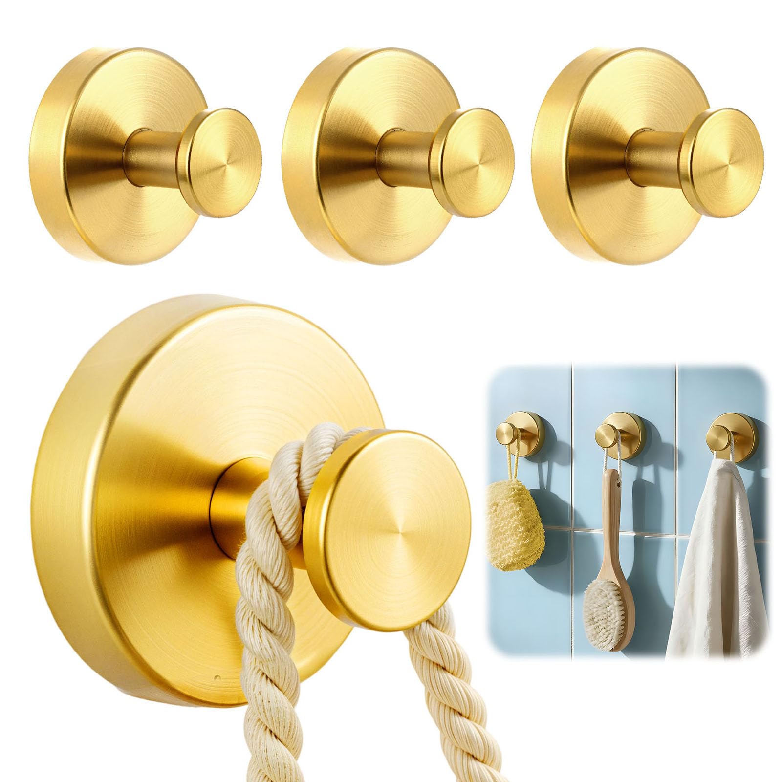 4 Packs Suction Cup Hooks for Shower, Heavy-Duty Wreath Hangers for Front Door, No Drill Glass Door Shower Suction Hooks No Damage for Walls Bathroom Kitchen Window Mirror Tile Towel Coat Robe Loofah