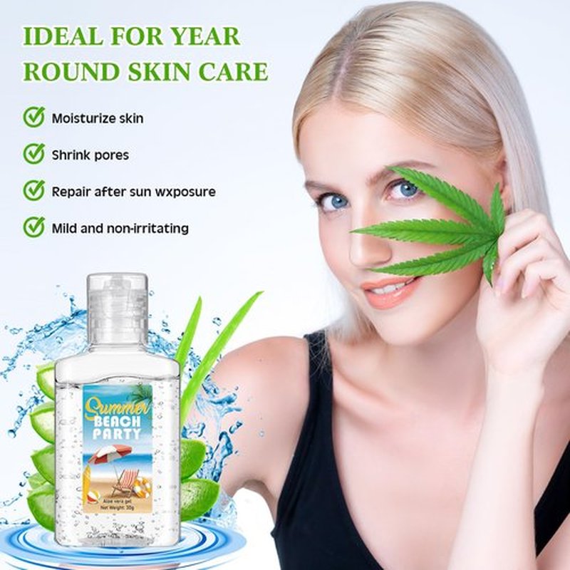 Dansib 12 Pcs Mini Aloe Vera Gel Bulk for Christmas Wedding Party 1oz Soothing Moisture Aloe Gel Bulk Travel Size for Thank You Gifts Christmas Favors Wedding Party (Beach)
