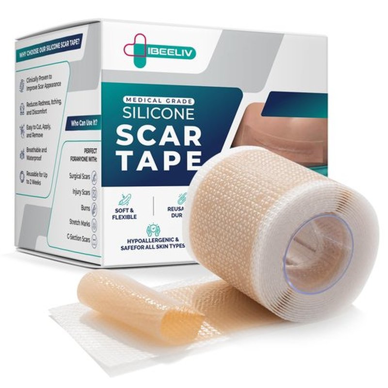 Silicone Scar Gel Sheets: Medical Grade Scar Tape for C Section Surgical Tummy Tuck Keloid Treatment–Scar Removal for Face and Skin