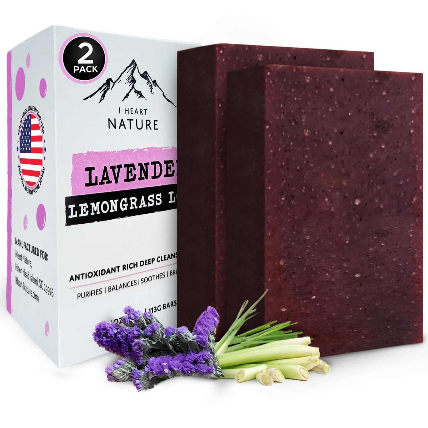 iHeart Citrus Lemon Soap Bar (2 Packs) with Lemon, Orange, and Shea Butter for a Rich Creamy Lather - Face & Body Wash - Envelops your Skin in a Burst of Refreshing Aroma
