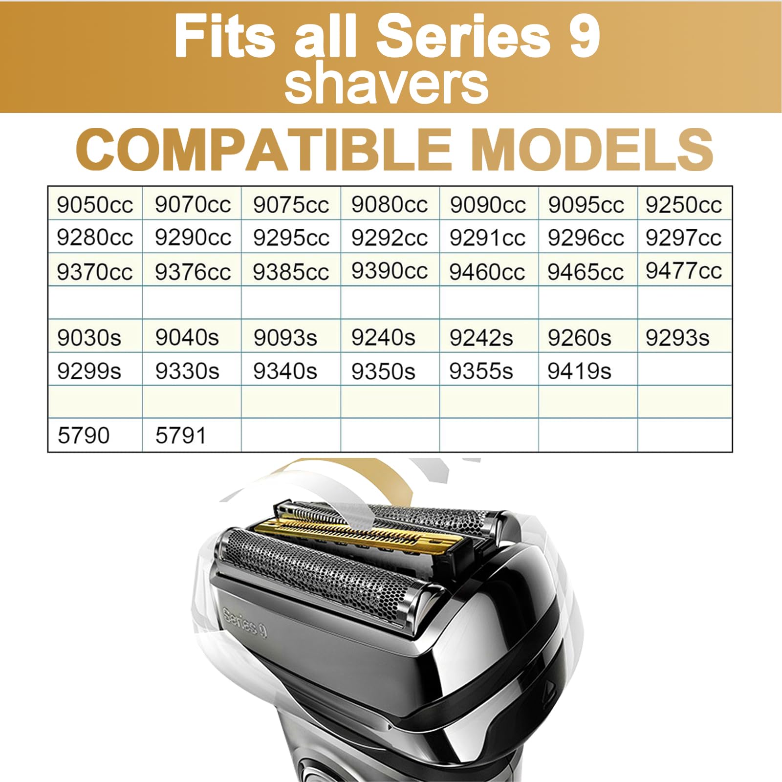 Series 9 Electric Shaver Replacement Head, 92S Series 9 Shaving Razor Head S9 Foil & Cutter Razor Heads Compatible with 9290cc, 9291cc, 9370cc, 9293s, 9385cc, 9390cc, 9330s, 9296cc Etc
