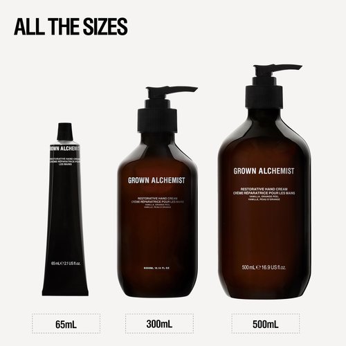 Grown Alchemist Restorative Hand Cream. Vanilla and Orange Peel. Non-Greasy Moisturizer to Soothe & Soften Hands, 10.1 Ounce (300 mL)