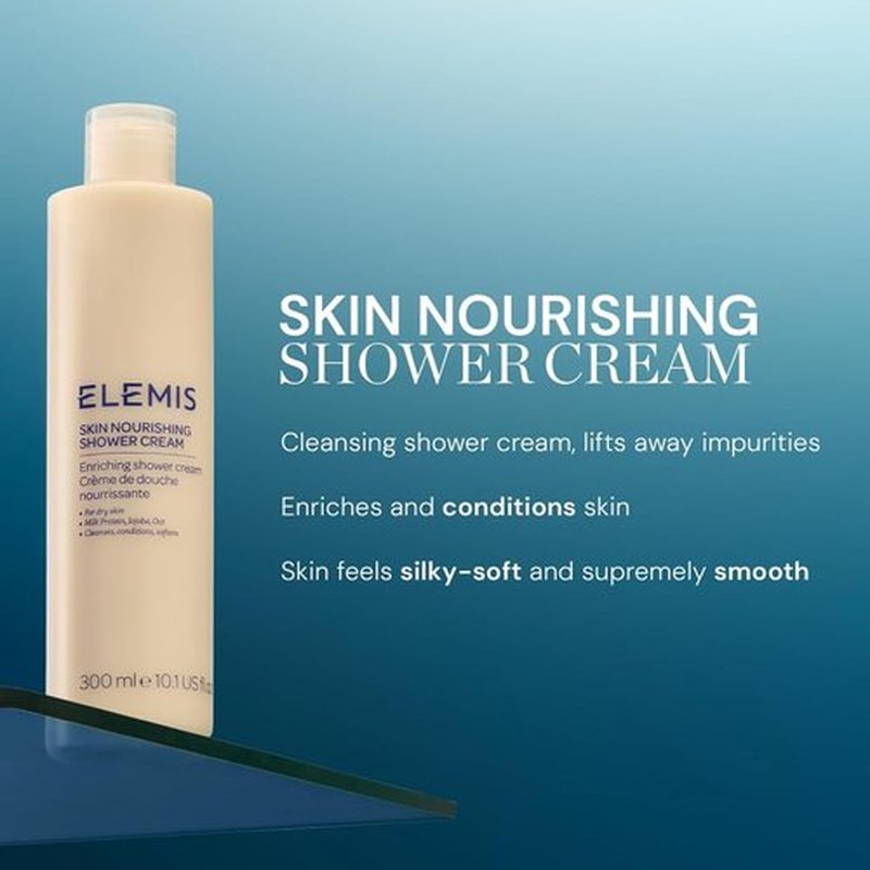 ELEMIS Skin Nourishing Shower Cream - Enriching Formula for Soft, Hydrated Skin | 10.1 Fl Oz