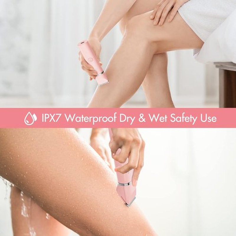 AIBRIT PRO Electric Bikini Trimmer for Women - 2-in-1 Painless Hair Removal Razor | Portable Waterproof Shaver with 2 Heads