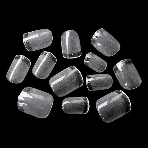 LoveOurHome 600pc Extra Short Square Nail Tips Clear Press on Nails Short Fake Nails, Soft Gel Nail Tip Full Cover Clear Acrylic Nails XS Square Fake Nail Artificial Fingernail for Gel Nail Extension