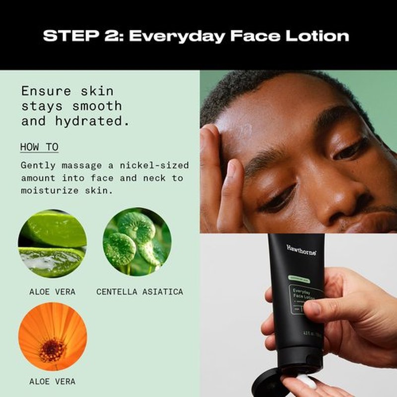 Hawthorne Everyday Men’s Skin Care Kit. Men’s Facial Care Kit with Face Wash Cleanser and Face Moisturizer Daily Face Routine For Men. Natural, Non-Toxic, Paraben Free, Phthalate Free. 4 Fl. Oz. Each.