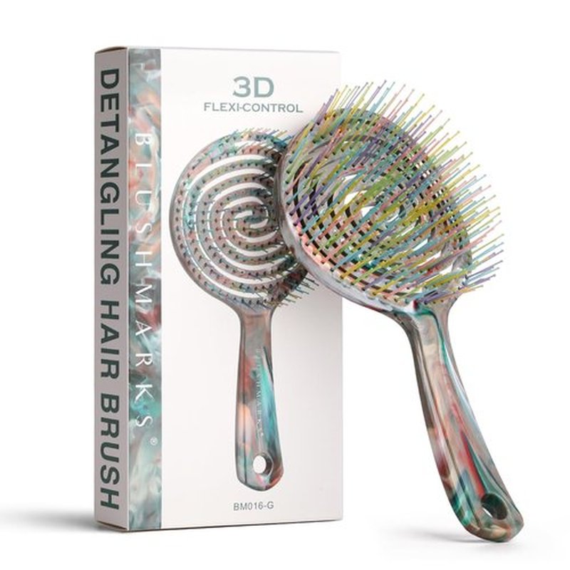 BLUSHMARKS Detangling Wet Hair Brush for Thin or Straight Hair, Vented Detangler Hairbrush with Double-Layered Ultra and Soft-Nylon Bristles for Wet or Dry Hair, Gift for Women Girls Kids