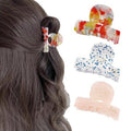 Small Hair Clips for Women, 2.4" Acetate Cute Hair Claw Clips Strong Hold, Nonslip Jaw Clips Half-Up Hair Accessories Birthday Valentine's Day Gift for Girls Mother Wife Daughter (3PCS)