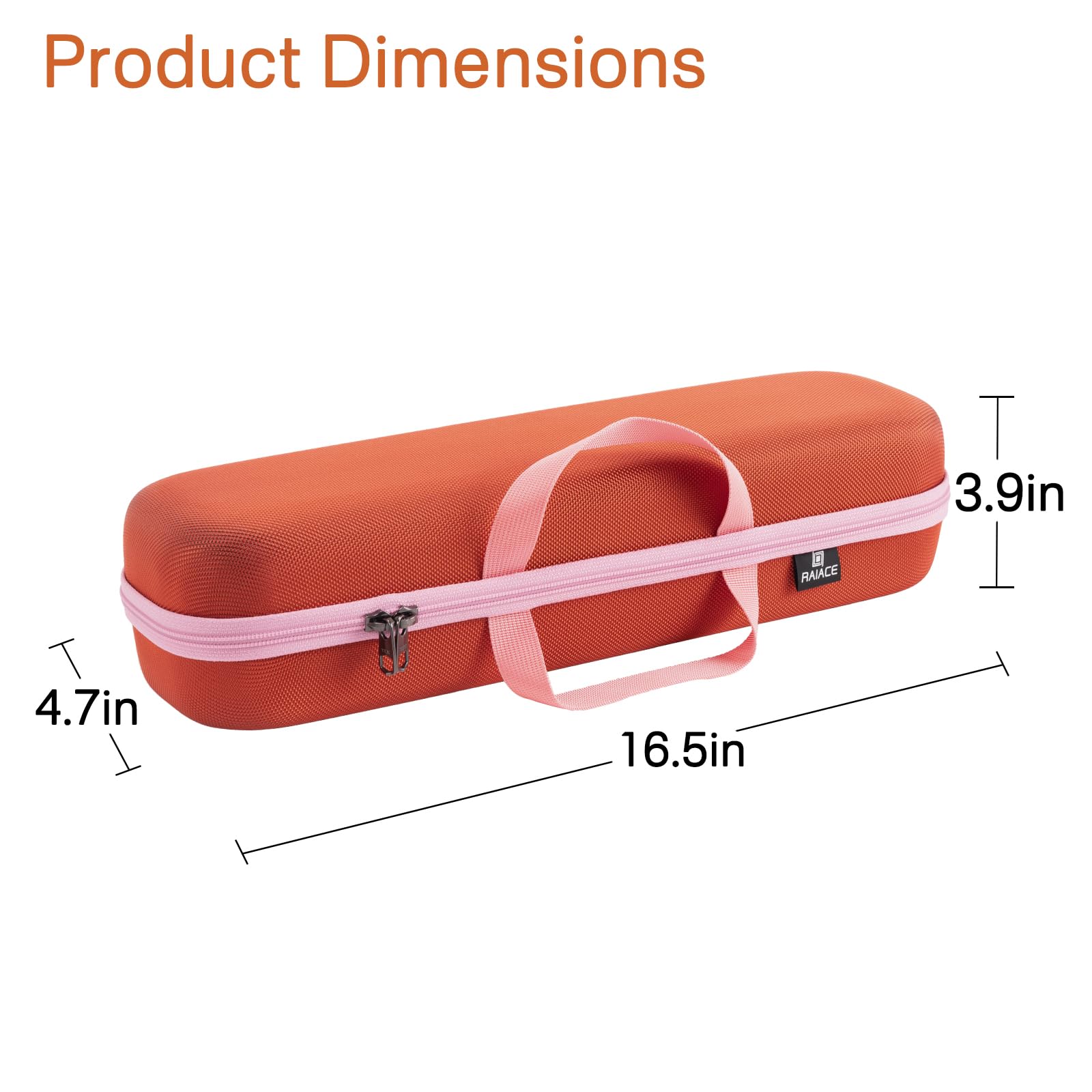 RAIACE Hard Carrying Case Compatible with dyson airstrait straightener, Travel Storage Bag. (for sale is case only) (Bronze red)