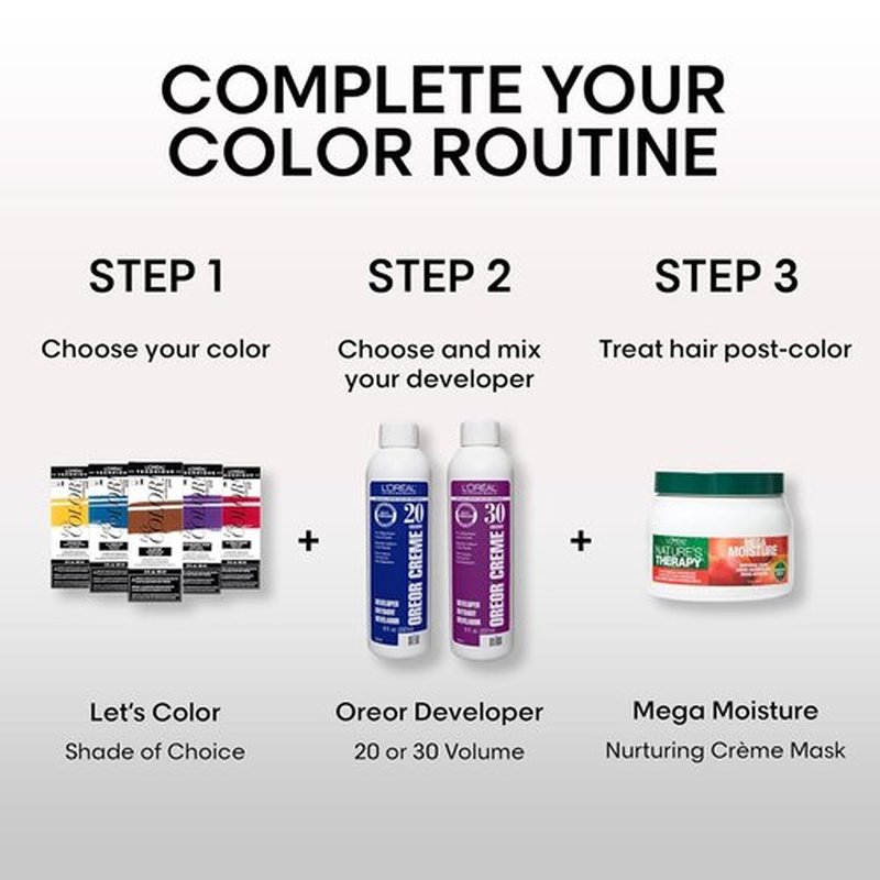 L'Oréal Technique Let's Color! Permanent Hair Color - High Impact Conditioning Gelee, Multi-Dimensional Formula