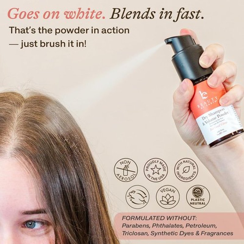 Beauty by Earth Non-Aerosol Dry Shampoo Powder - Volumizing, Non-Toxic Formula with Biotin, Made in USA