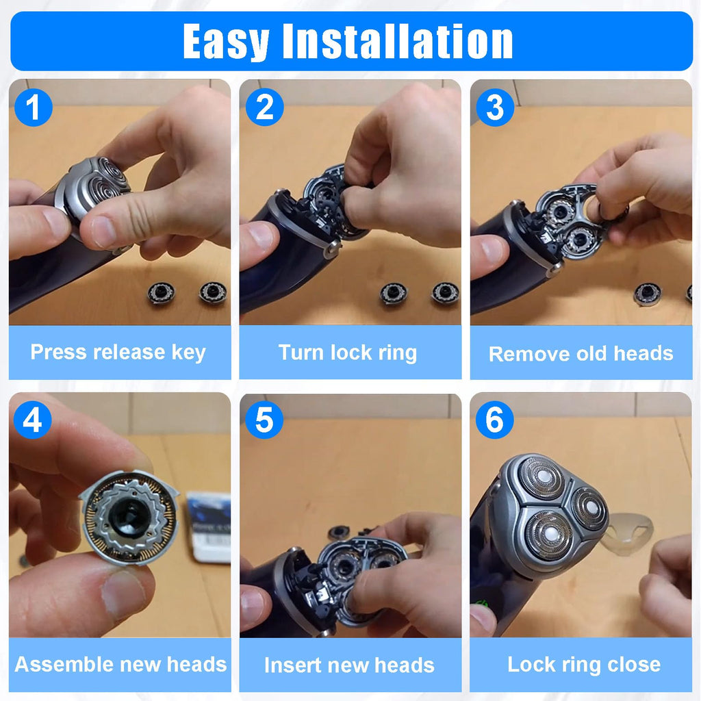 HQ9 Replacement Heads, Shaver Heads Blades Cutter Replacement for Compatible with Philipss Nore-lcos SpeedXL 8240XL 8140XL 8150XL 8160XL 8170XL, 8100 Series, 8200 Series, 9100 Series, and PT/AT900