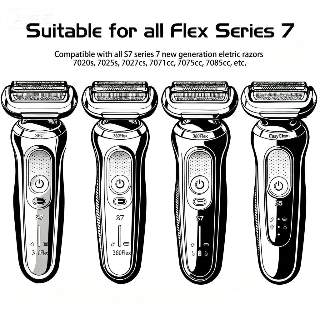 73S Series 7 New Generation Shaver Replacement Head for Braun S7 Electric Shavers - Compatible with Braun Shaving Razor Model 7020s, 7025s, 7027 cs, 7071cc, 7075cc, 7085cc