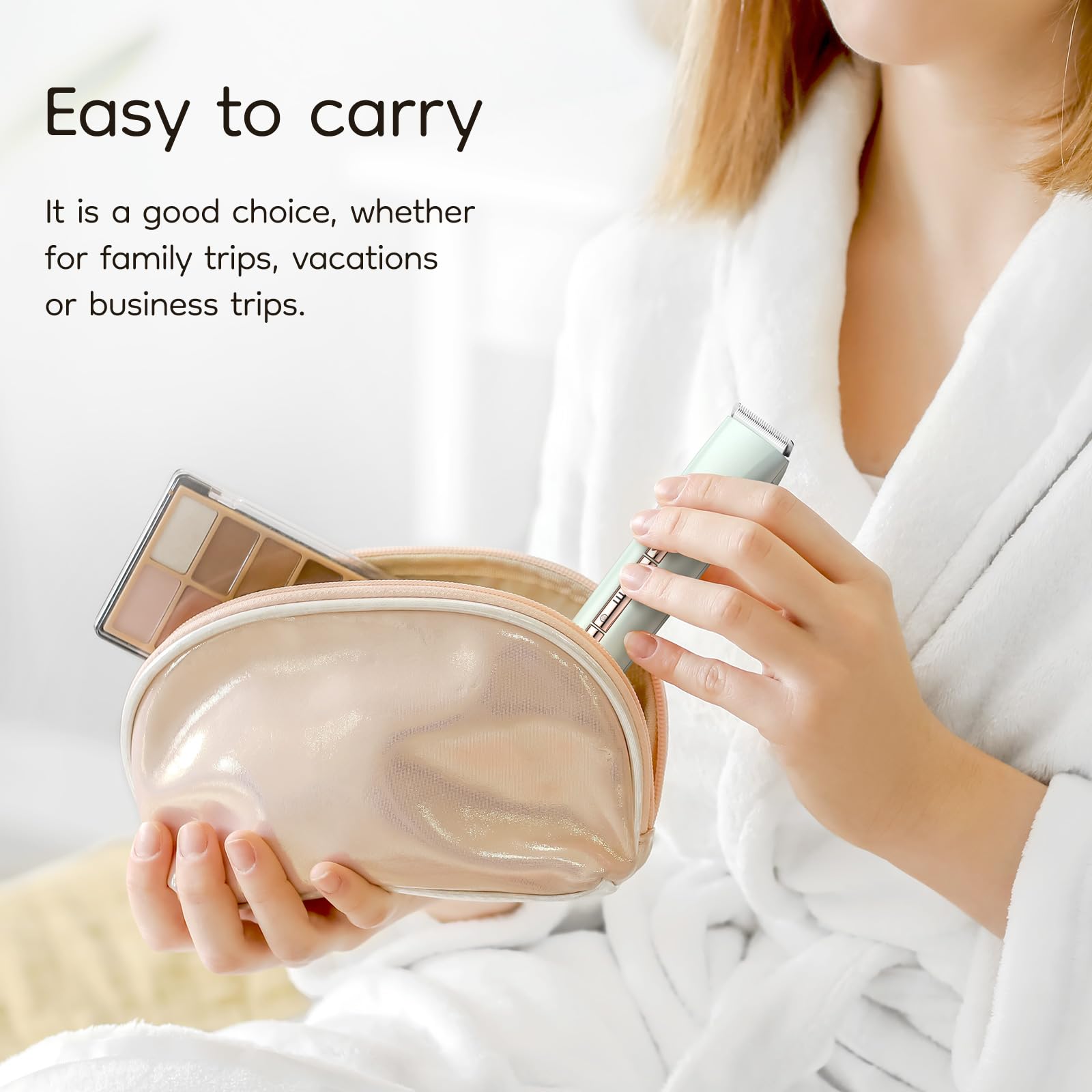 knvovno Electric Bikini Trimmer for Women - Body Hair Razor, Sage Green