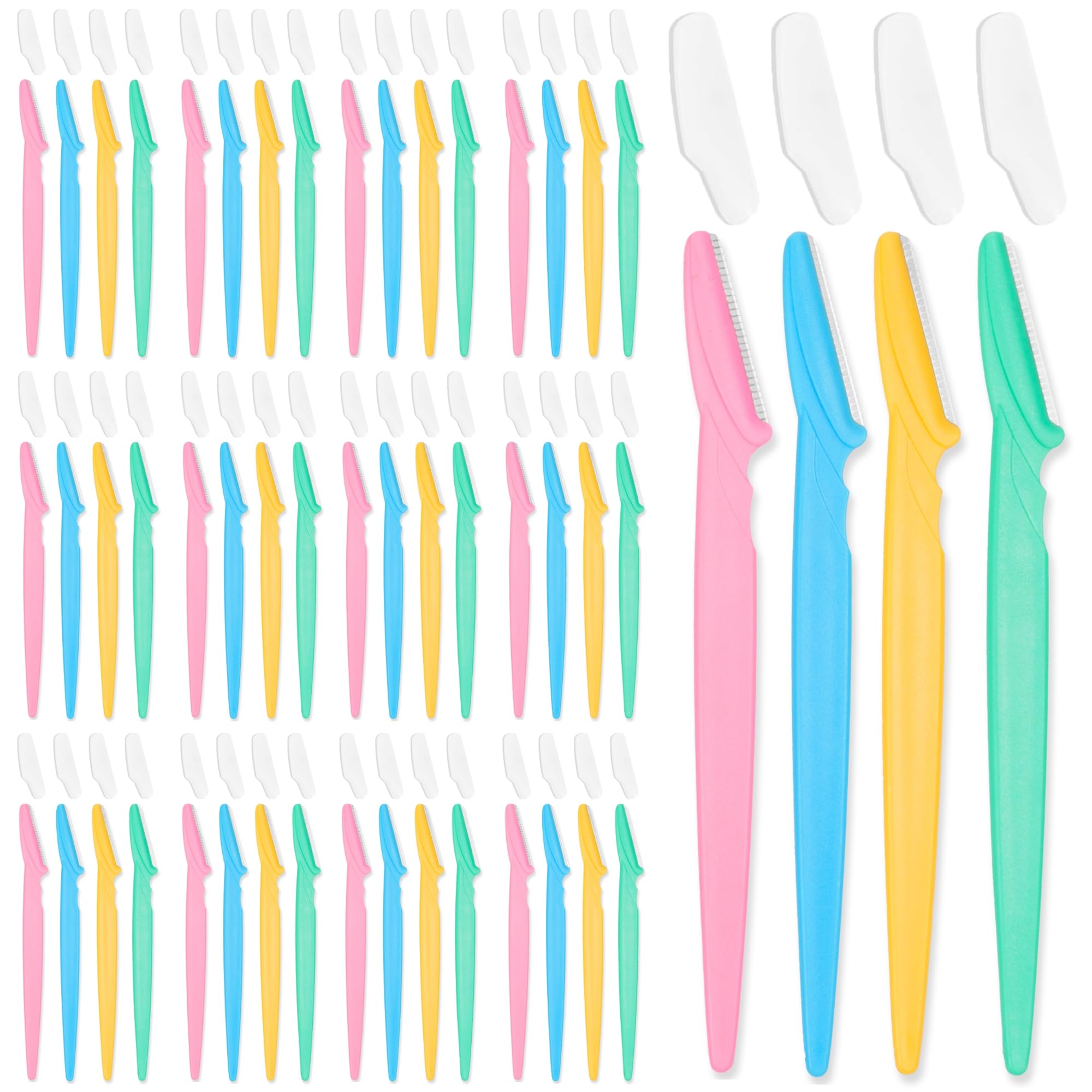 Phafaloop 72 Pcs Eyebrow Razor and Face Razor for Women and Men, Safe and Beginner-Friendly Dermaplaning Tool with Protective Cover