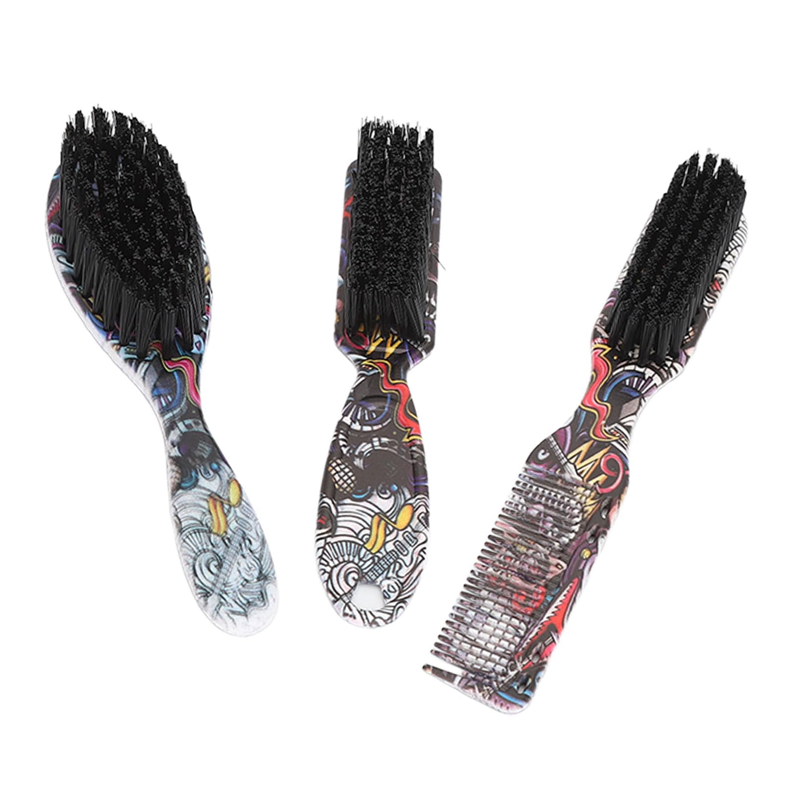3pcs Beard Brush Set, 2 in 1 Barber Beard Brush, Comb and Brush Reinforced Bristles Portable and Lightweight for Stylingand Grooming