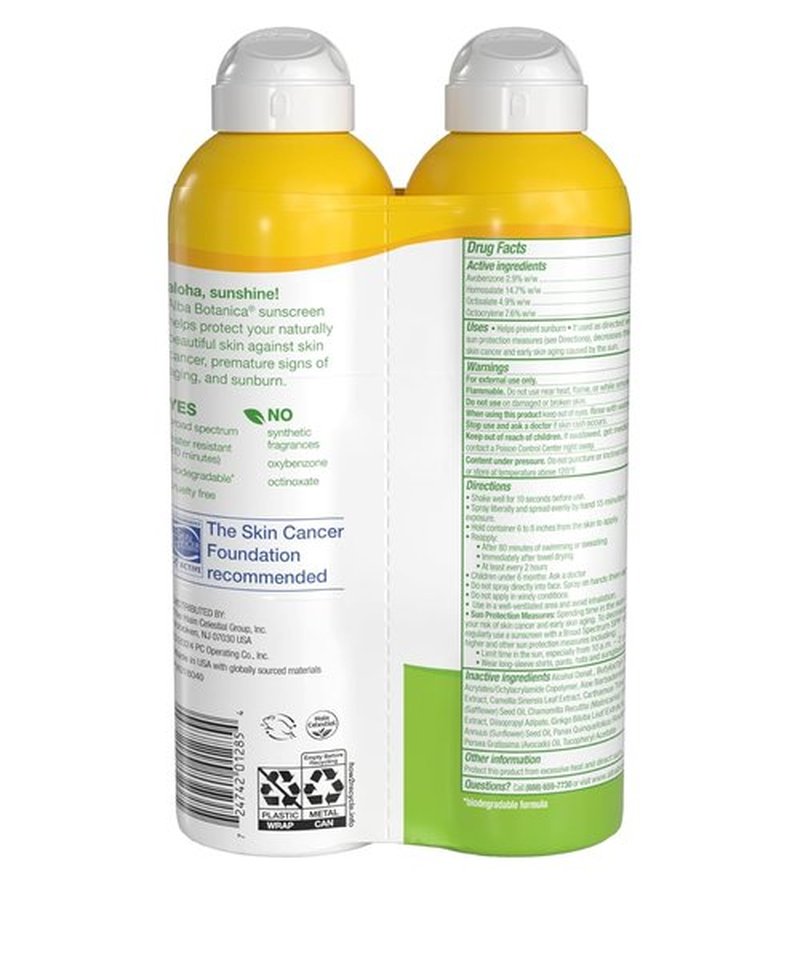 Alba Botanica Sensitive Sunscreen Spray SPF 50 - 10 Fl Oz | Pack of 2 for Ultimate Protection