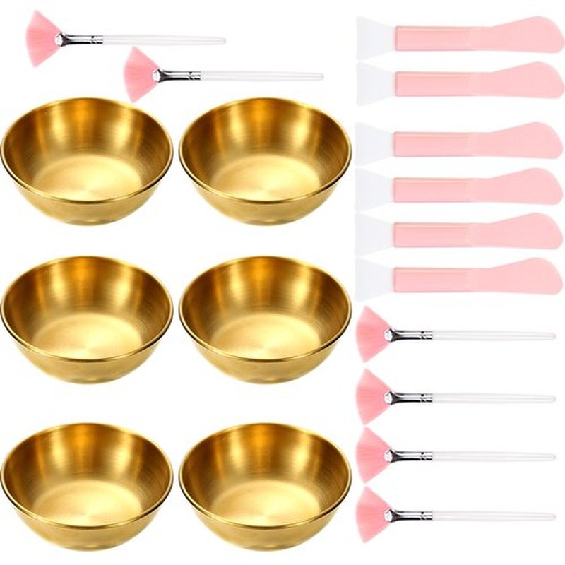 GRETJOB Professional Facial Bowls Set for Estheticians - 18 Pcs Mixing Bowls with Brush & Spatula | Facial Mask Mixing Kit for Spa & Home Use