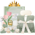 CuriBox Birthday Gifts for Women - 13PCS Unique Happy Birthday Easter Gifts Basket for Mom Her Best Friend Sister Wife Girlfriend Coworker - Relaxing Spa Self Care Package Mothers Day Set (Green)