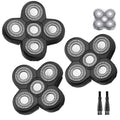3 PCS Universal 5 Blades Head Shaver Replacement heads for Freebird Head shaver and Other Brand shaver Black