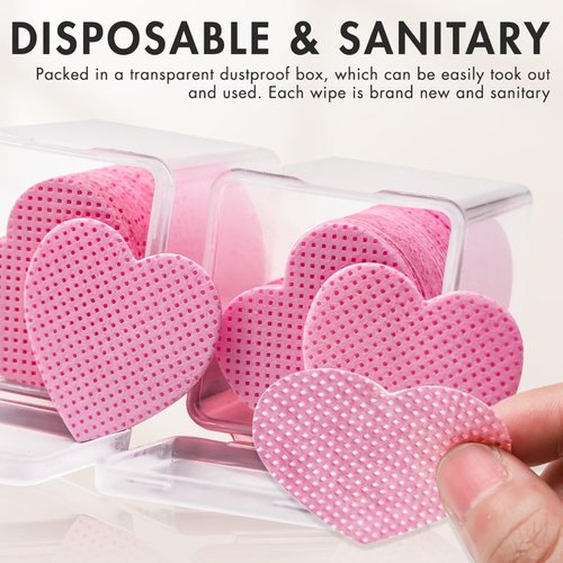 Embagol 1000 Pcs Lint Free Nail Wipes Eyelash Extension Glue Wipes Non-Woven Fabric Lash Glue Nail Polish Remover Supplies (Pink)