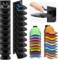 Volnamal Hat Organizer - 2 Pack Baseball Cap Rack for Wall | Holds Up to 40 Hats, Strong Adhesive Storage (Black)