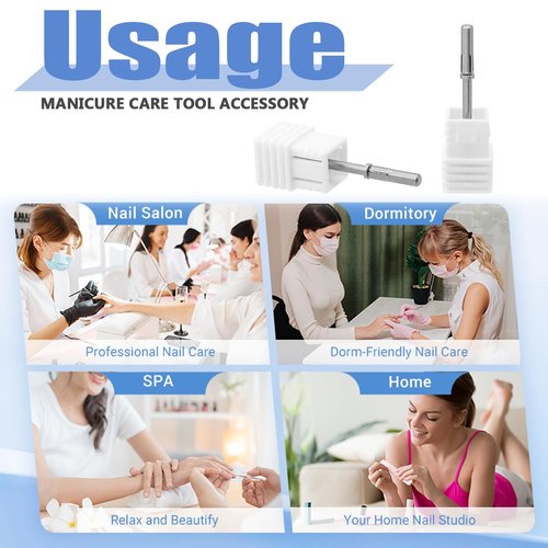 Mesee 2 Pieces Mandrel Bits for Small Nail Sanding Bands 3.1mm Mini Mandrel Nail Drill File Heads 2.35mm Shank Nails Mandrels Fit Electric Manicure Pedicures Tools