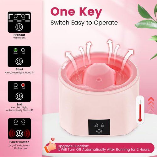 Quaferen Nail Soaking Bowl Heated: 50% Faster Soak Off Gel Polish Dip Powder Remover Bowl- Electric Soak Off Acrylic Nail Remover Manicure Bowls for Salon Home