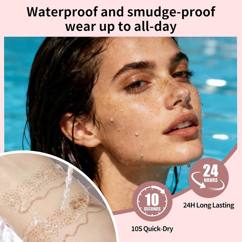UCANBE Dual-Ended Freckle Pen & Stamp - Waterproof, Long-Lasting Makeup for Faux Freckles (Light Brown & Chestnut)
